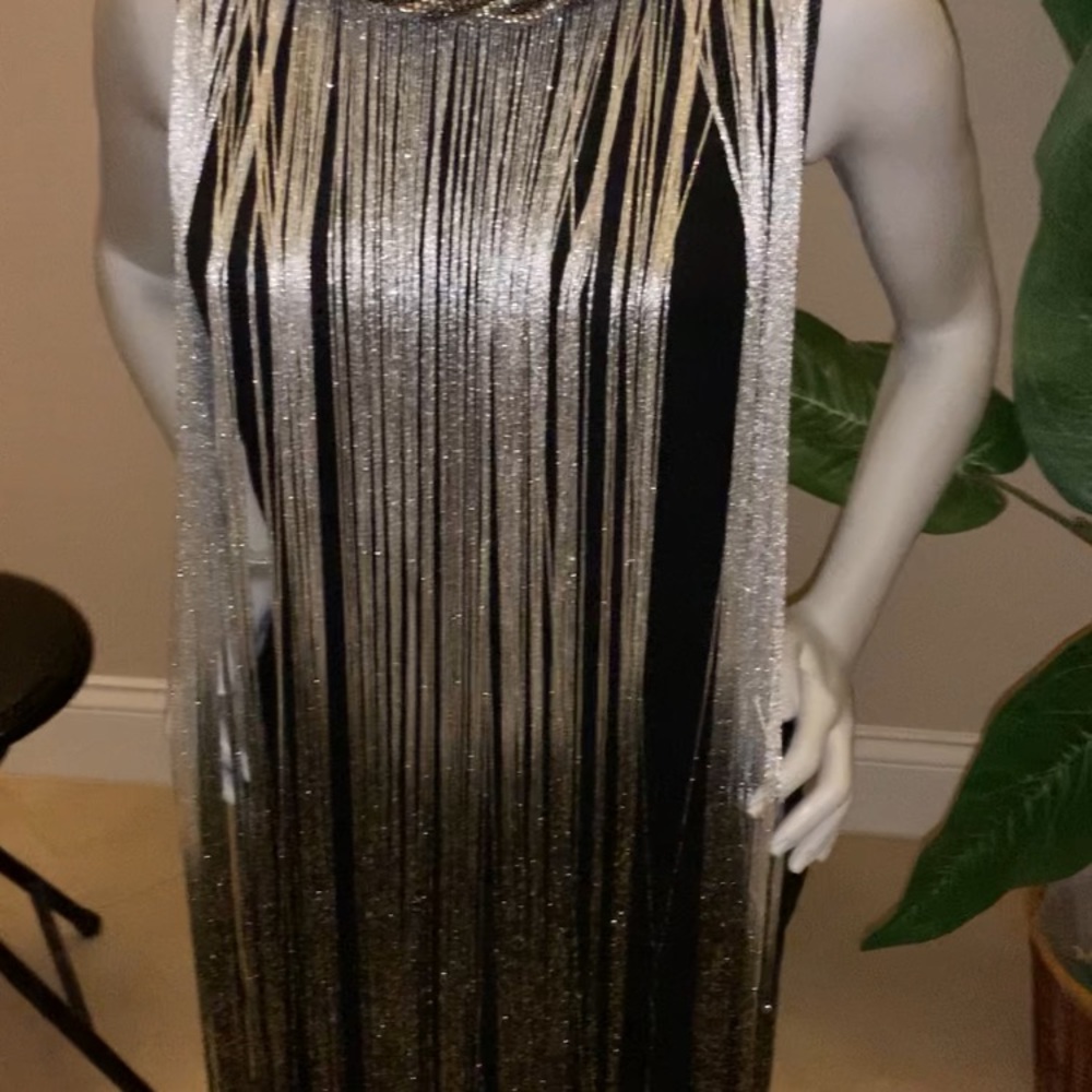 “Eden” dress with silver threads